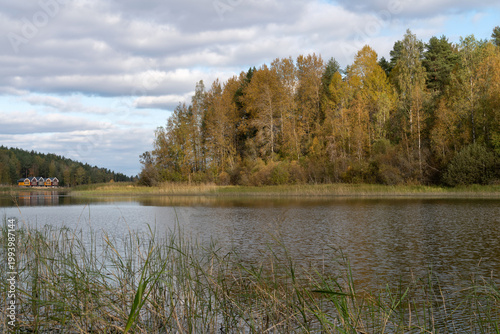 Ladoga Skerries National Park near the village of Lumivaara on a sunny autumn day, Republic of Karelia, Russia