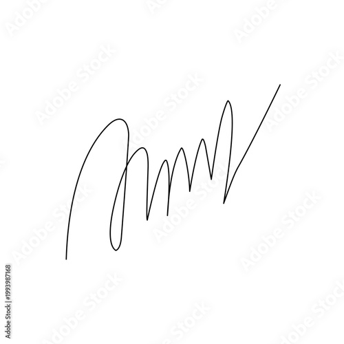 Elegant minimalist black line signature logo on white background. Clean, modern hand-drawn autograph vector for personal branding, professional identity, and artistic photography watermarking.