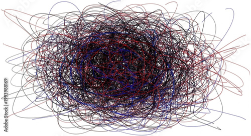 Abstract chaotic scribble pattern with dark center.