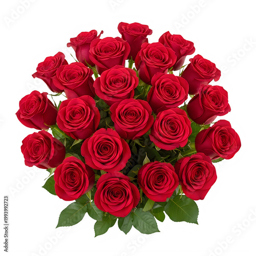 Lush bouquet of deep red roses in full bloom