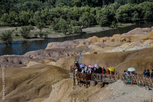 Wucaitan Danxia Landform in Xinjiang China