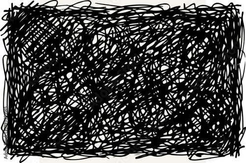 Black scribbles on white background.
