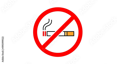 World No-Tobacco Day No Smoking Sign Minimal Flat Vector