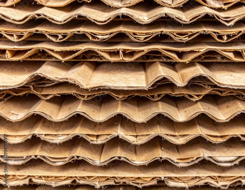 Seamless High-Resolution Top-Down Texture of Corrugated Cardboard Sheets and Fluting