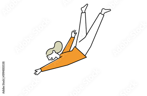 空中に浮かぶ自由な女性