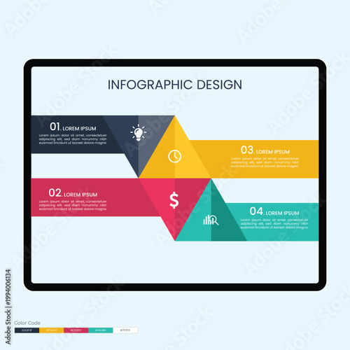 Modern web design infographic template with clean layout and business elements