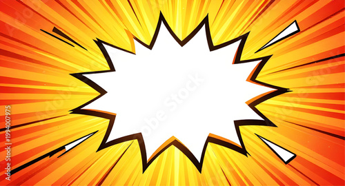 cartoon comic graphic design featuring an explosion blast dialog box or speech bubble background