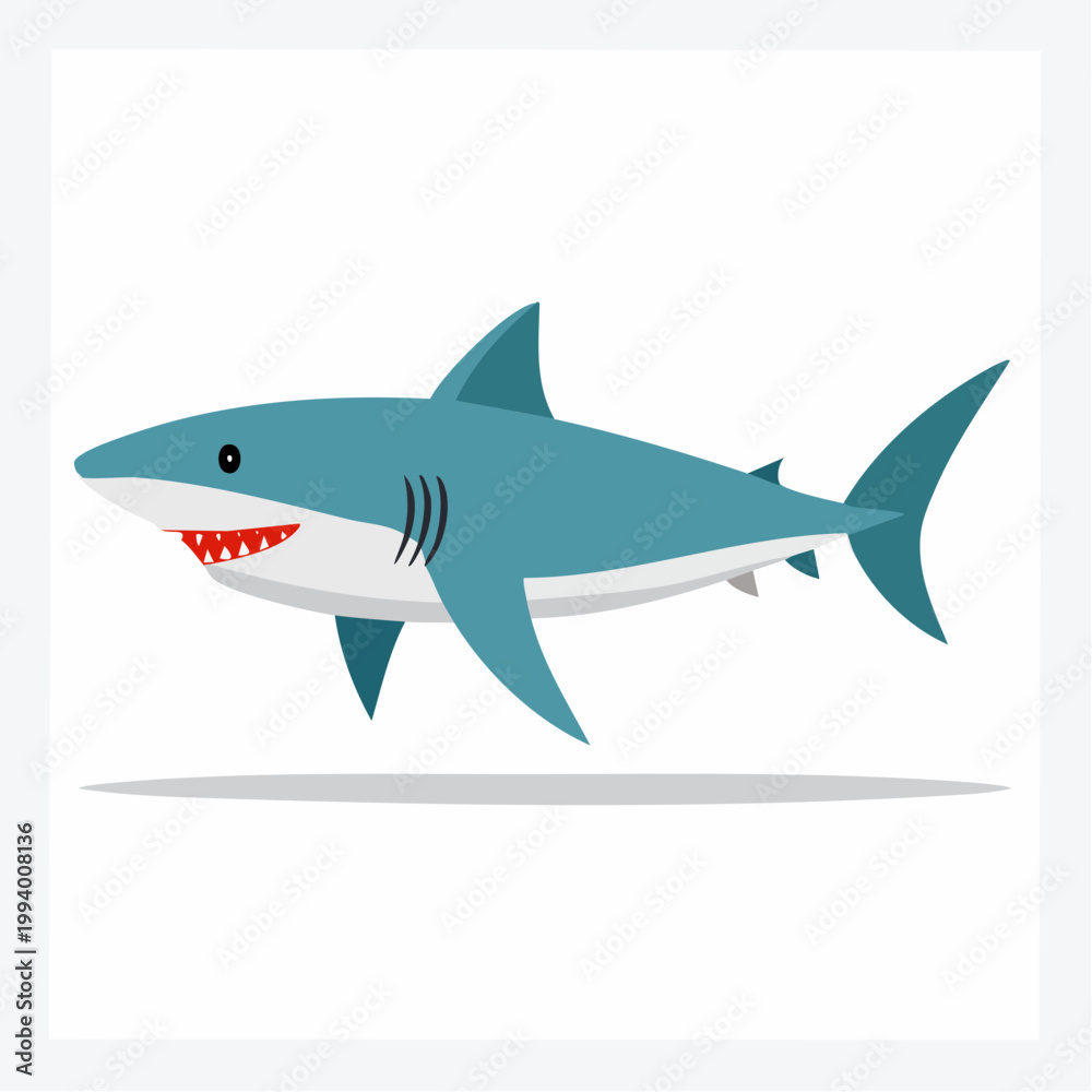 Fototapeta premium Cartoon Shark Illustration