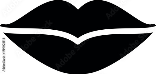 Human lips icon vector illustration on transparent background.