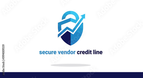 Modern Secure Vendor Credit Line Logo with Upward Arrow.