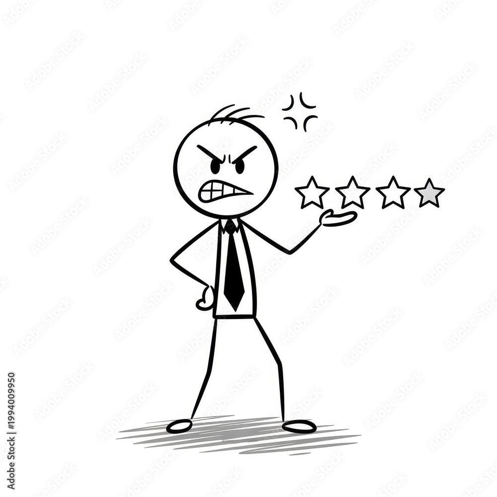Fototapeta premium angry businessman giving bad rating feedback.