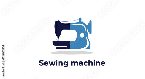Modern Sewing Machine Logo Design for Tailoring and Fashion.