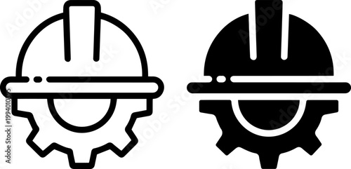 hard hat safety gear flat design vector illustration