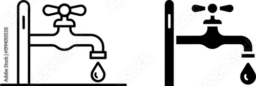 bathroom plumbing pipes and faucet flat design vector illustration