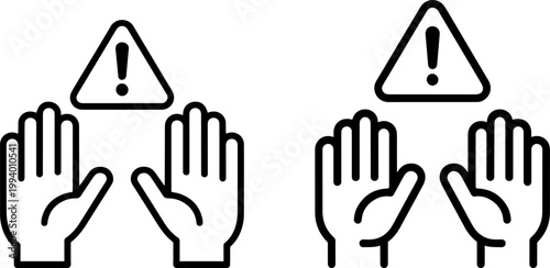 stop touching face warning signs flat design vector illustration