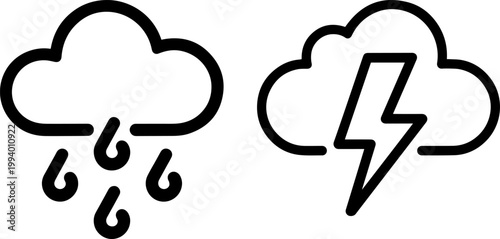 cloud with heart and broken heart flat design vector illustration