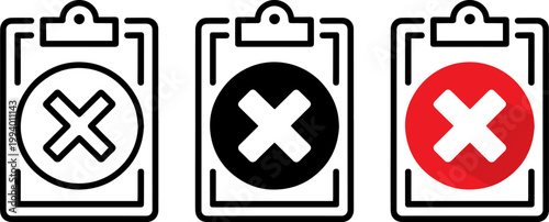 Photos three prohibition signs flat design vector illustration