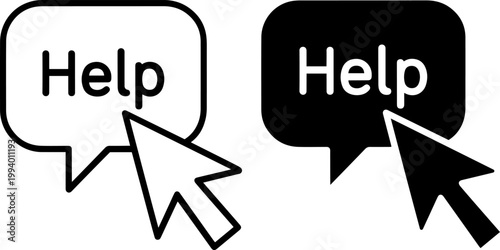 help request speech bubbles flat design vector illustration