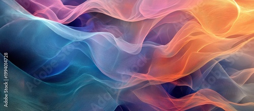 Abstract Colorful Waves in Soft Gradients for Tech Backgrounds