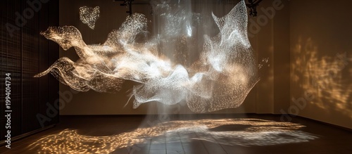 Ethereal Holographic Elements in a Shimmering Space Display