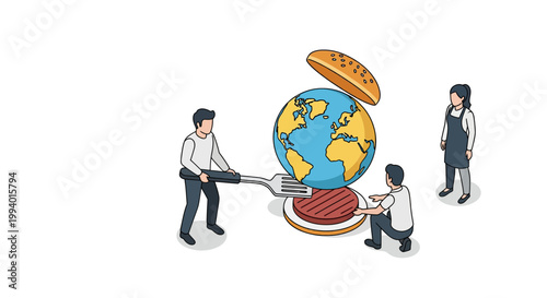 Conceptual Illustration of Global Food Consumption and Culinary Practices.