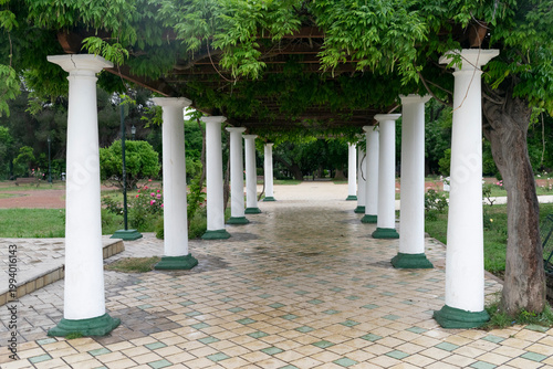 General san martin park pergola creating a shaded walkway