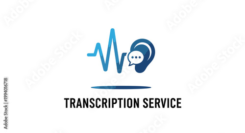 Modern Transcription Service Logo Depicting Sound Wave and Ear Symbol. Free Download Modern Transcription Service Logo Depicting Sound Wave and Ear Symbol. - GFXLoad