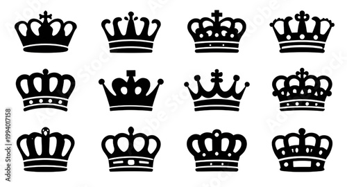 crown, royal, king, queen, silhouette, black, icon, symbol, luxury, regal, monarchy, jewel, emblem, prestige, authority, design, elegant