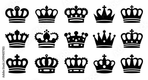 Fotografi crown, royal, king, queen, silhouette, black, icon, symbol, luxury, regal, monar