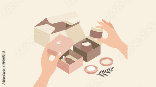 People arranging and sharing assorted pastries and chocolates in decorative gift boxes.
