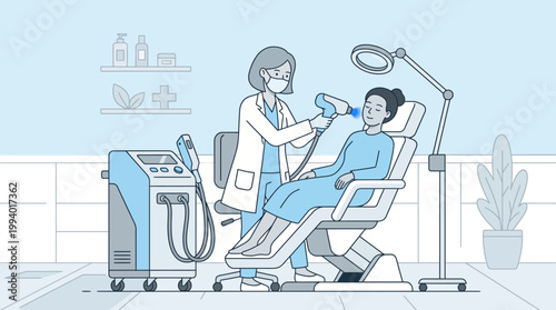 Dentist Examining Patient in Modern Dental Clinic During Checkup and Treatment.