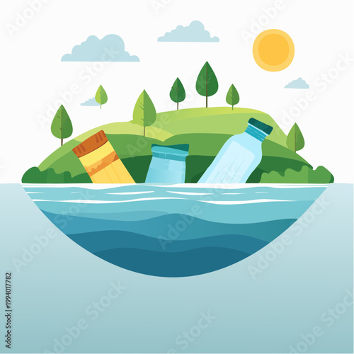 Environmental pollution caused by plastic waste in oceans and nature