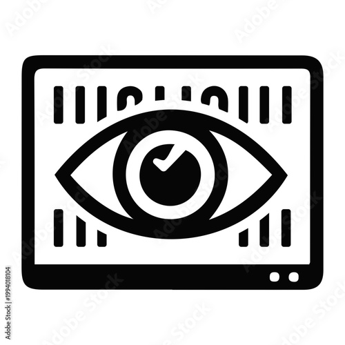 Eye scanning digital screen with biometric technology