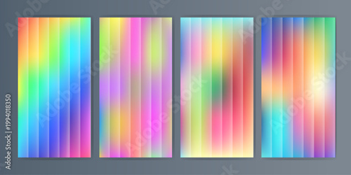 Vibrant rainbow gradient backgrounds a colorful spectrum of vertical gradients for modern designs