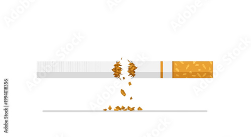 A symbolic illustration for World No-Tobacco Day, depicting a broken cigarette to represent quitting smoking and fostering a healthier, tobacco-free future