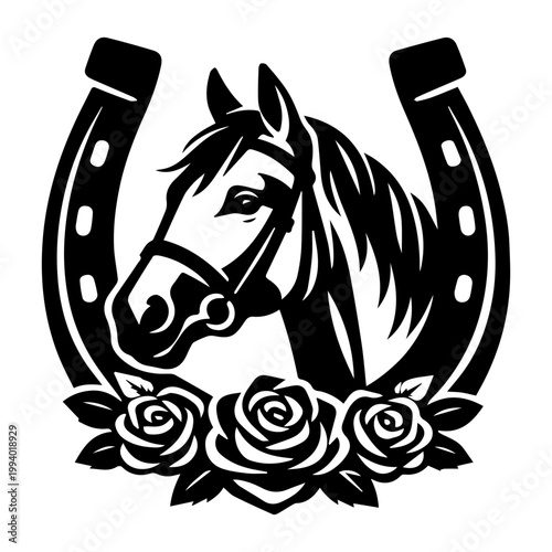 Horse racing derby roses icon with transparent background racing sport symbol
