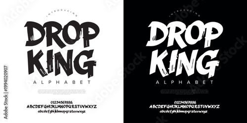 Drop King bold display brush font for apparel branding sports logo and street art design