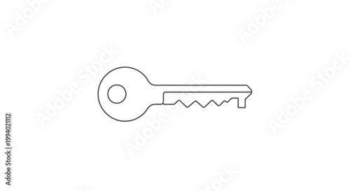 Metal house key isolated on white background providing security and access for home safety as a silver metallic object to unlock or close a steel door