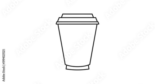A blank glass of water isolated on a white background stands next to a disposable plastic cup and a paper coffee container ready for the recycle bin