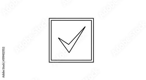 3d illustration of a green check mark symbol in a checkbox button as a web sign for choice and vote business element