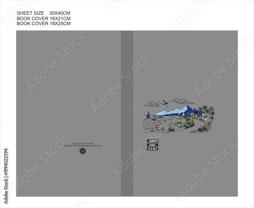 Night Scene Silhouette Student Notebook Cover 30x40cm