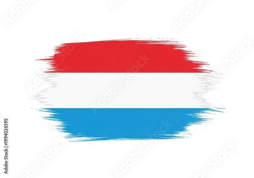 Flag of luxembourg, brush stroke style, isolated on white background