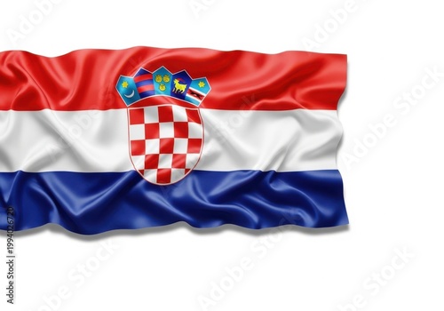 Flag of croatia, waving fabric texture
