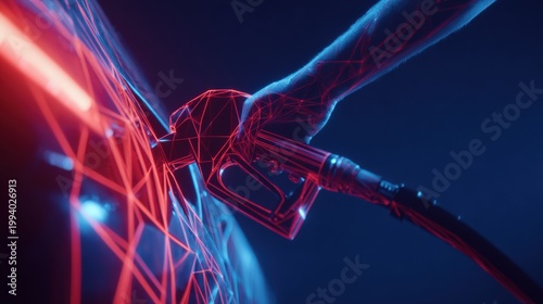 The Fueling Future: A cutting-edge image captures the essence of progress in technology and energy transition. ..Created with Generative AI, not depicting real subjects.