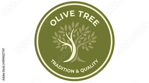 Olive tree logo with tradition and quality.