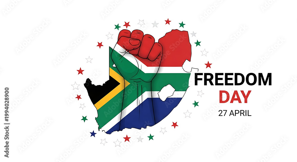 Fototapeta premium South african freedom day celebration with heart