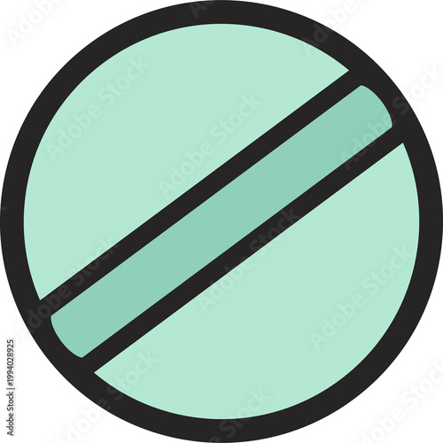 Mint green circular pill tablet with a diagonal dividing line, representing pharmaceutical medication, drug dosage, medical prescription, pharmacy services, and treatment therapy.