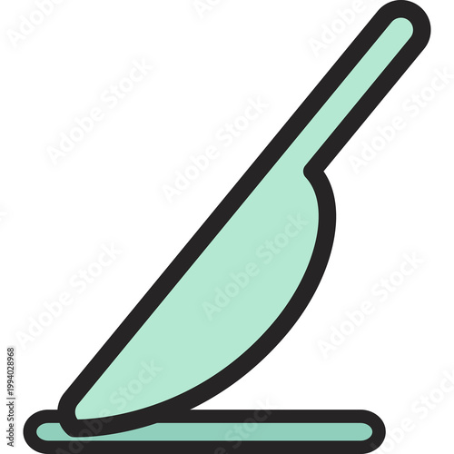 Mint green illustration of a surgical scalpel, representing medical precision, surgery, healthcare tools, clinical procedures, and professional medical instrumentation.