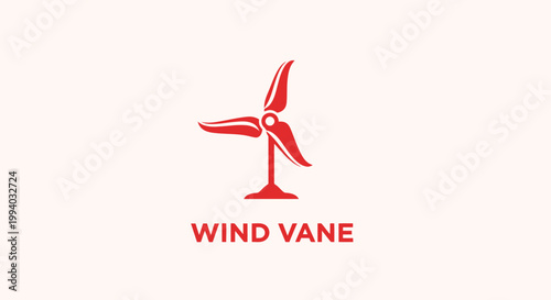 Modern Wind Vane Logo Design on a Cream Background.