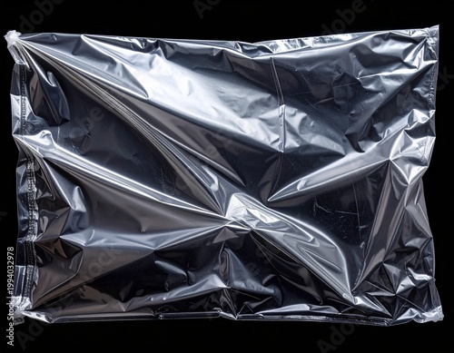 Authentic Transparent Vacuum Sealed Plastic Wrap Texture with Realistic Wrinkles and Light Refractions